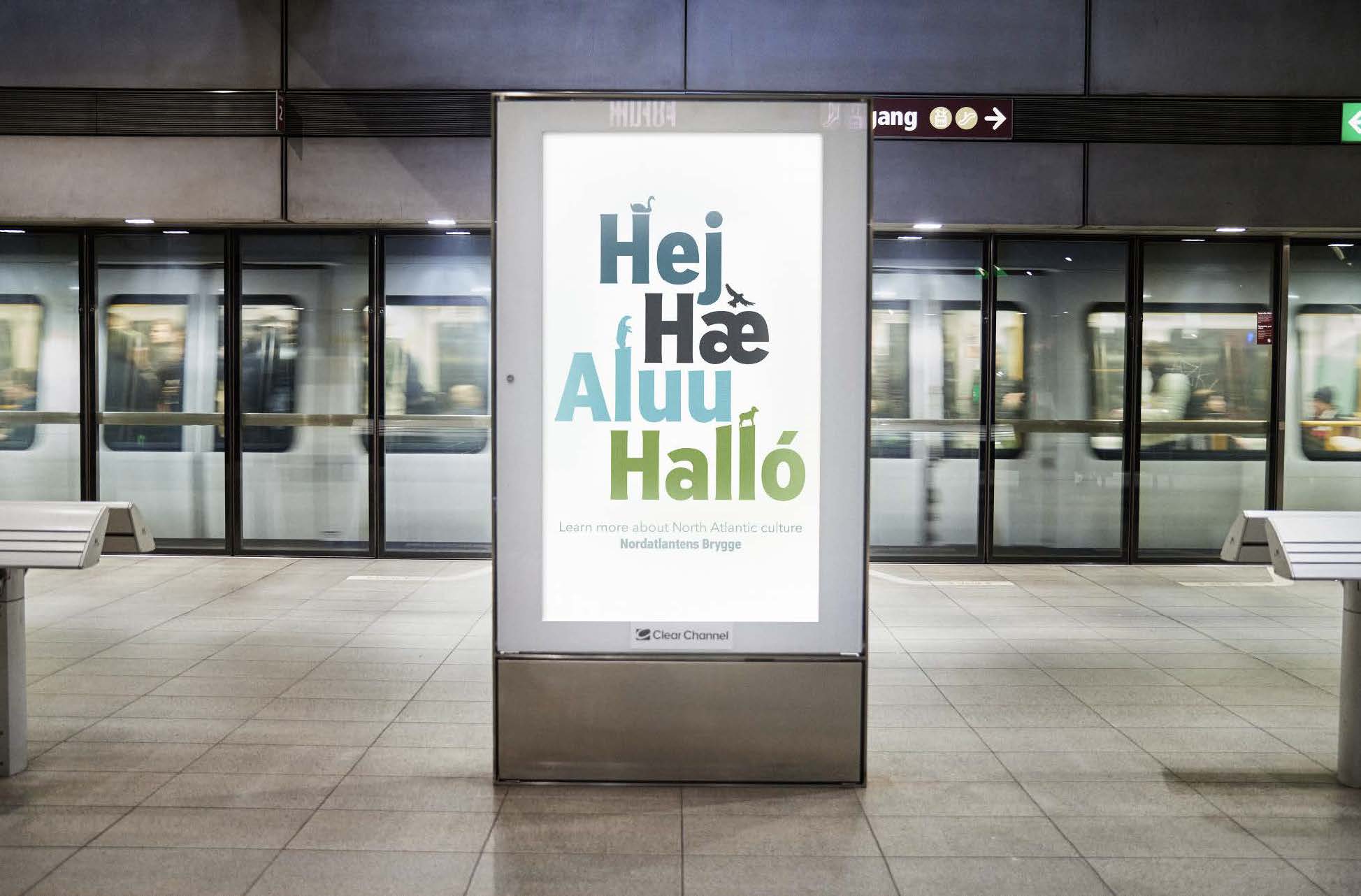 Sign showing the word Hello in 4 different languages